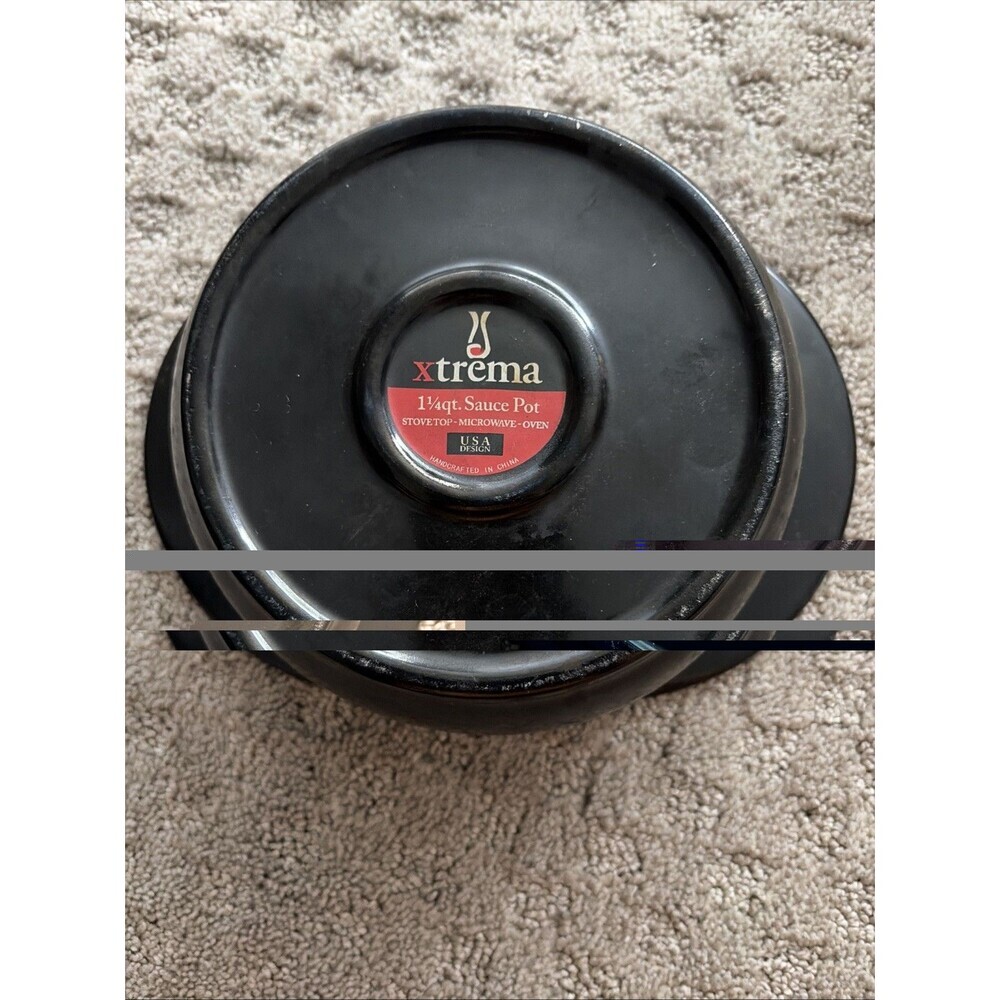 Xtrema Ceramic Stovetop-Microwave-Oven 1-1/4 Qt Sauce Pot with Lid